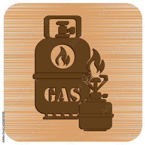 Camping stove with gas bottle icon