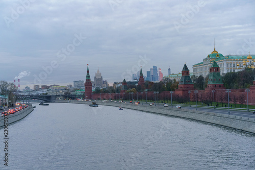 Autumn Moscow Kremlin, the Ivan the Great bell tower, the Assumption cathedral, the Arkhangelsk cathedral and the Residence of the President of the Russian Federation