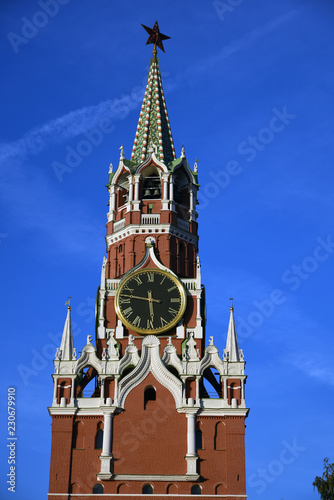 Fototapeta Naklejka Na Ścianę i Meble -  Spasskaya clock tower of Moscow Kremlin