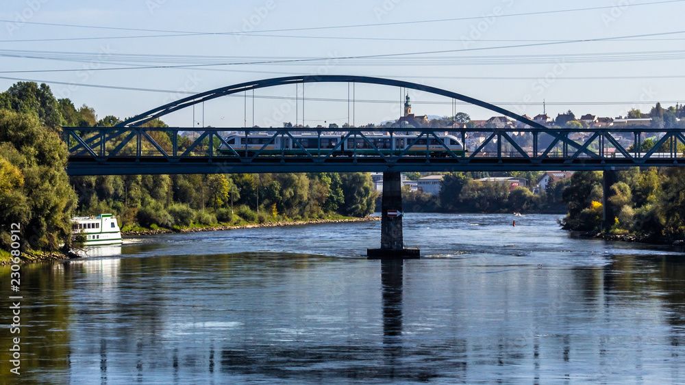 Naklejka premium Beautiful view near Passau - Danube - Bavaria - Germany