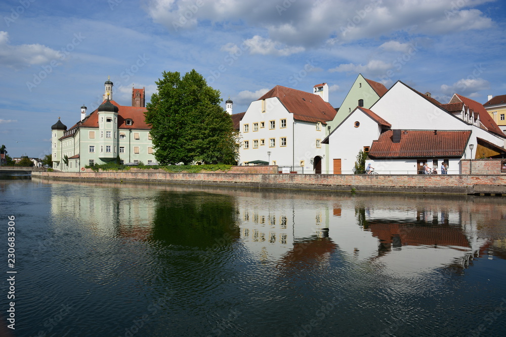 Obraz premium View in the city of LANDSHUT, Bavaria, region Franconia, Germany 