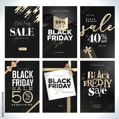 Black Friday sale. Vector illustration concepts of online shopping website and mobile website banners, posters, newsletter designs, ads, coupons, social media banners, marketing material.