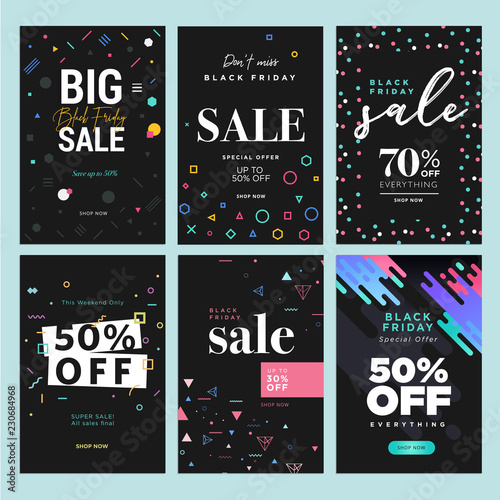 Black Friday sale. Vector illustration concepts of online shopping website and mobile website banners, posters, newsletter designs, ads, coupons, social media banners, marketing material.