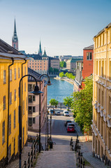 Keuken achterwand Stockholm Smalle trapstraat naar Mälarmeer Stockholm  © Aliaksandr