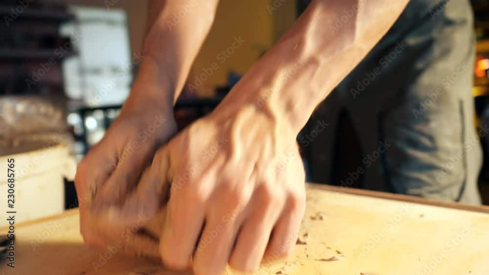 Pottery and ceramic. Sculptor is pugging and kneading clay on table Pottery and ceramic. Sculptor is pugging and kneading clay on table