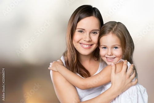 Happy Mother and daughter hugging