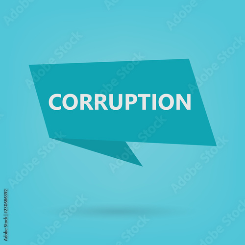 corruption word on a sticker- vector illustration