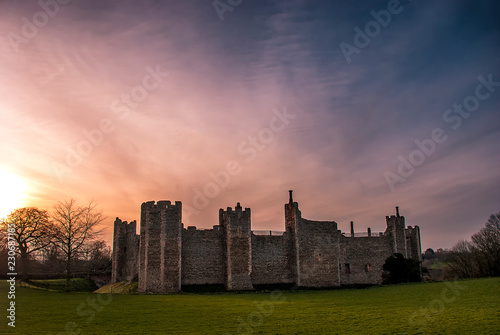 Fototapeta Sunset over Framlingham Castle in Suffolk, UK