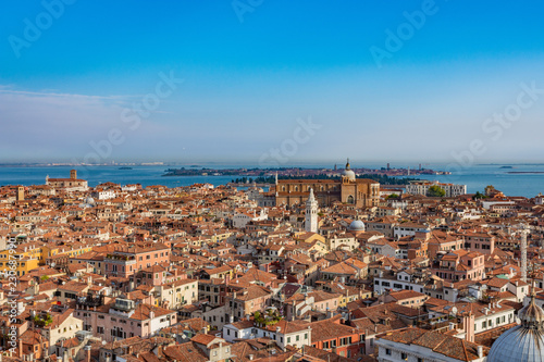 aerial view of venice from summer