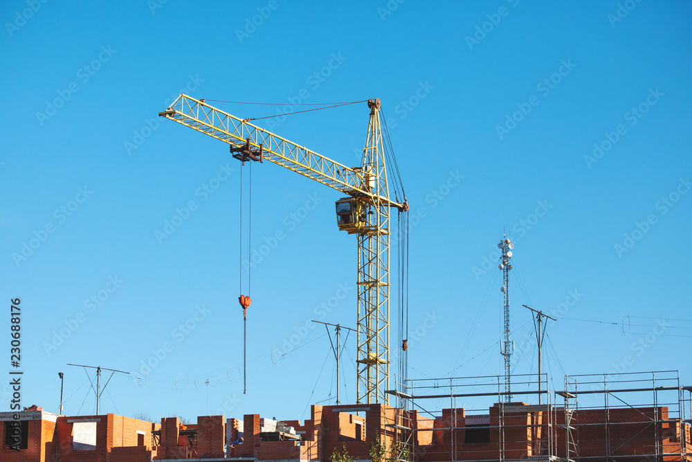 large cargo crane at a construction site