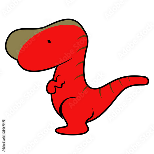 Isolated cute dinosaur cartoon character. Vector illustration design