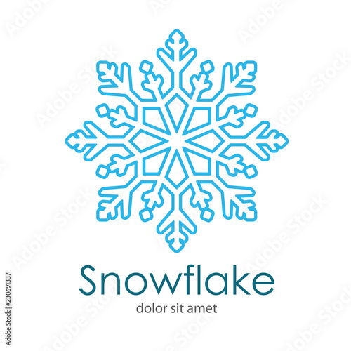 Logotipo Snowflake con estrella de frio lineal en color azul