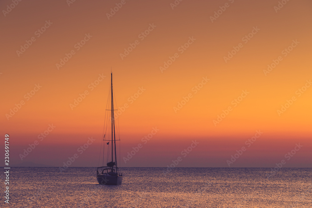 Fototapeta premium Yacht on sea water surface