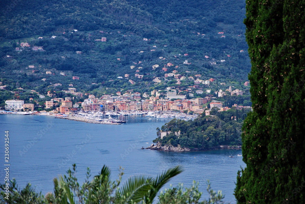 Cityscape of Rapallo from Sant'Ambrogio, Zoagli