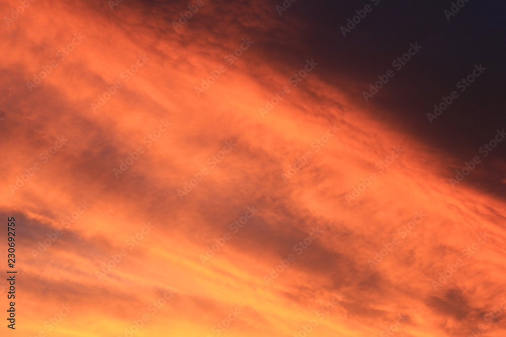 Sunset Sky Vibrant Panoramic Texture Background Dramatic Fiery Orange Sky Pattern During Sunset Or Sunrise Scenic Outdoor Nature Wallpaper Vibrant Colorful Skyline View Stock Photo Adobe Stock