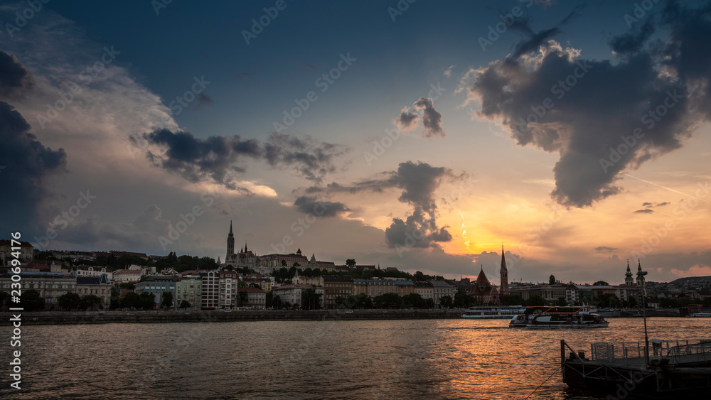 view of Budapest at sunset