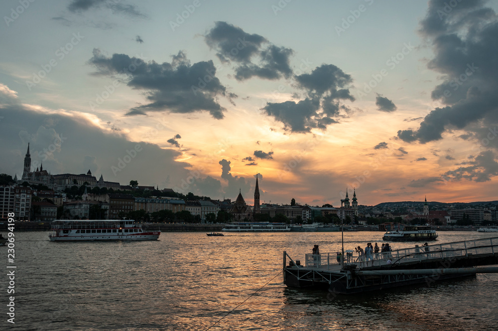 view of Budapest at sunset