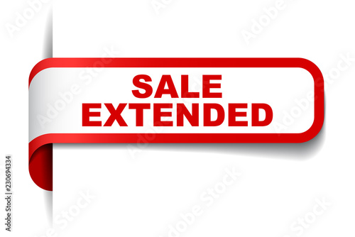 red vector banner sale extended