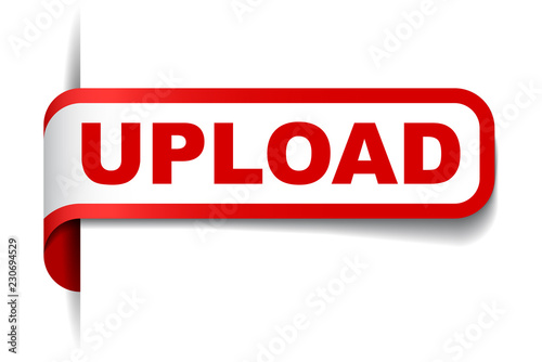 red vector banner upload