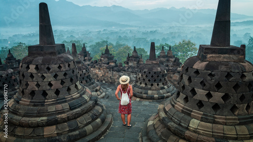 Inside the temple of Borobudur