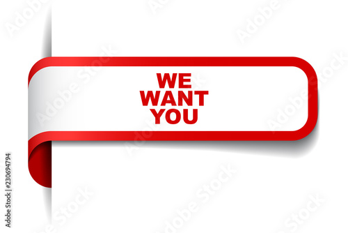 red vector banner we want you
