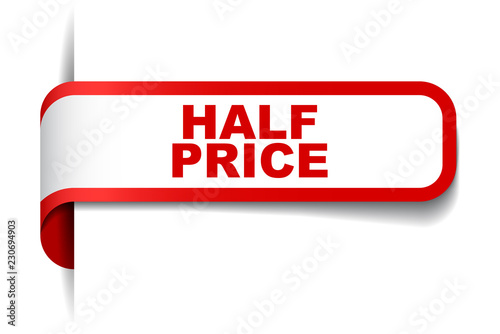 red vector banner half price
