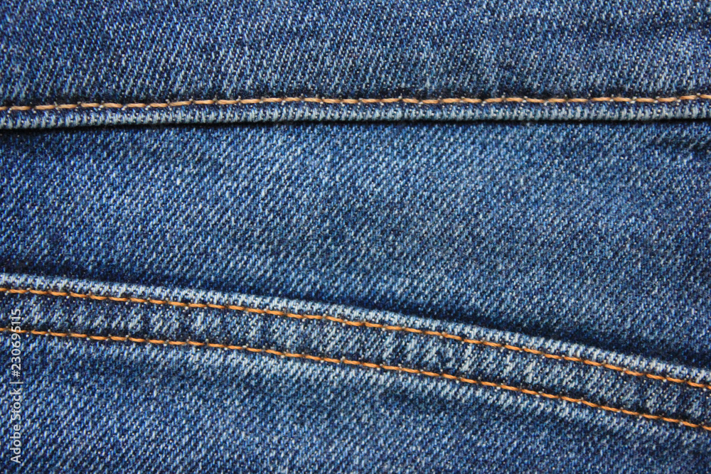Blue Jeans Detail with Seam Close Up View. Classic Fashion Denim Blue Jeans Texture with Borders of Many Seams. Empty Dark Blue Denim Background of Classic Jeans Blue Jeans Detail with Seam Close Up View. Classic Fashion Denim Blue Jeans Texture with Borders of Many Seams. Empty Dark Blue Denim Background of Classic Jeans