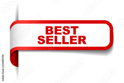 red vector banner best seller