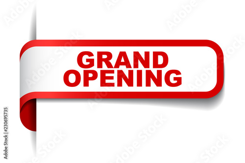 red vector banner grand opening