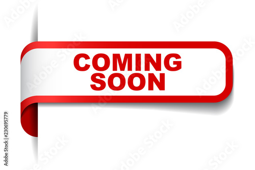 red vector banner coming soon