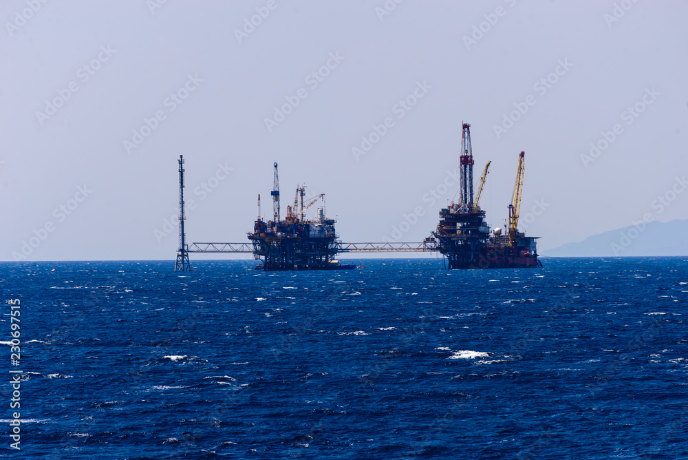Oil platform in Aegean sea