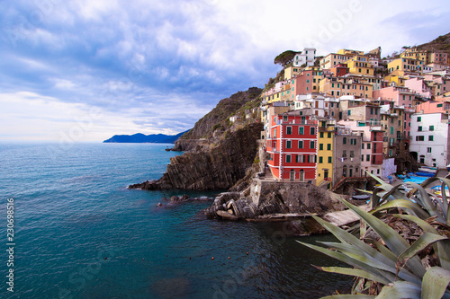 Village of Liguria in Italy between sea and earth