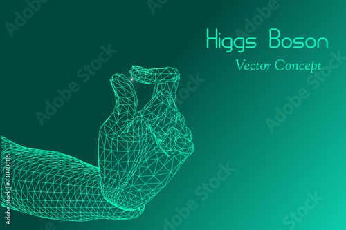 Vector God Particle Concept - Emblem of Higgs Boson, Subatomic Level, Particle Physics, Quantum Mechanics etc 
