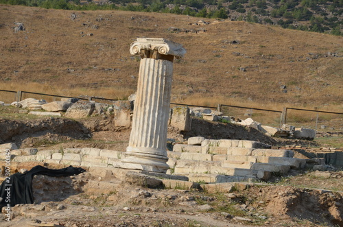 hyerapolis pamukkale turkey antique city buildings landscape stones ruins photo