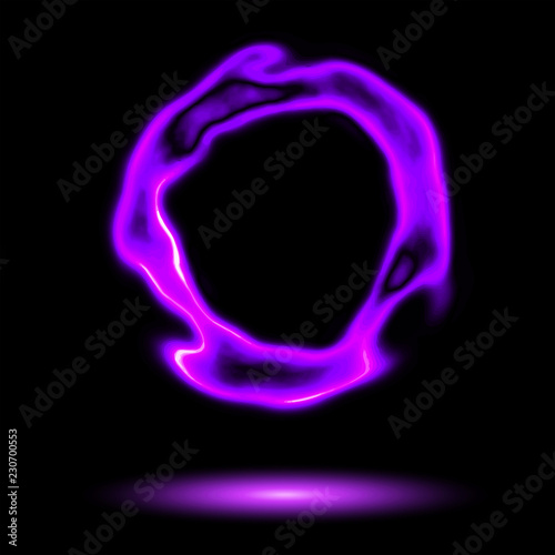 Pink Flame Ring - Cold Nonthermal Plasma Ball  - Abstract Shining Plasm Background 
