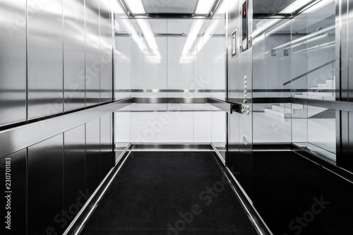 Interior view of a modern elevator
