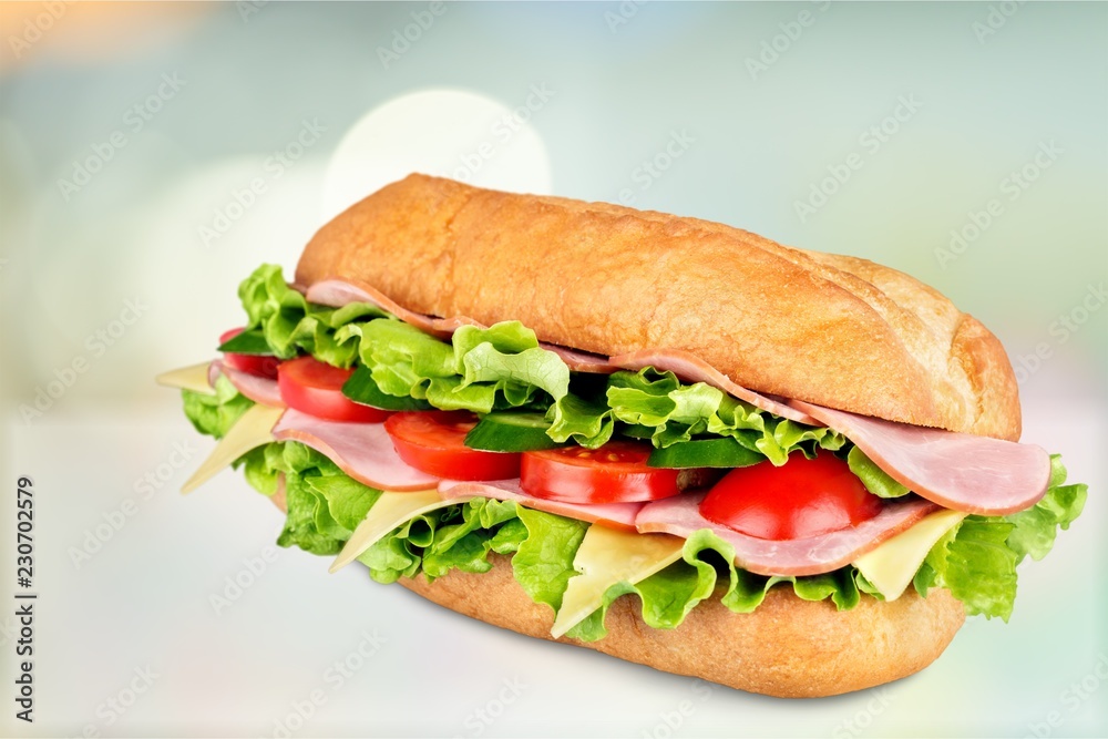 Ham and cheese salad submarine sandwich from Ham and cheese salad submarine sandwich from