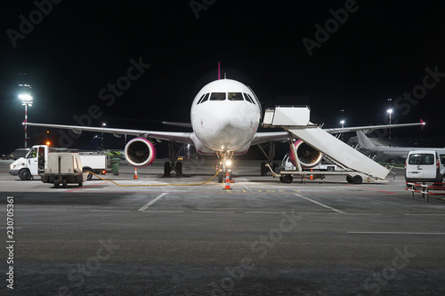 Aircraft maintenance after flight.