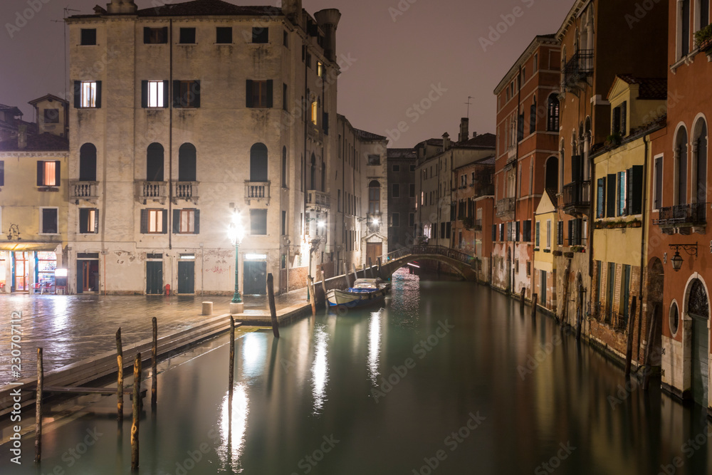 Canal of Venice in the night