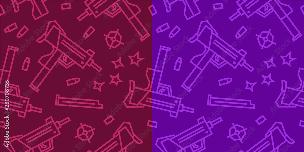 Guns Low Poly Seamless Pattern V2. 2 Versions Guns Low Poly Seamless Pattern V2. 2 Versions
