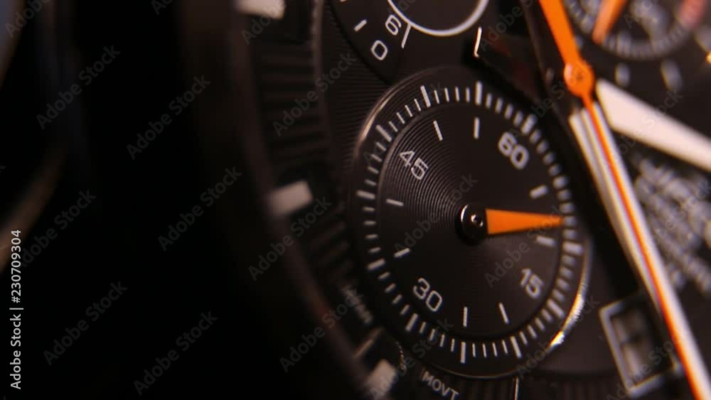 Chronograph tactical watch in operation Chronograph tactical watch in operation