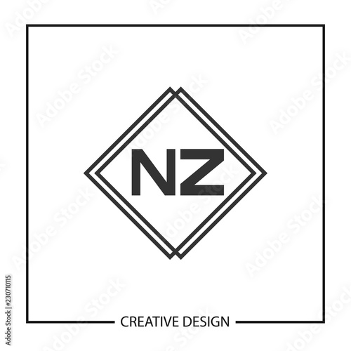 Initial Letter NZ Logo Template Design