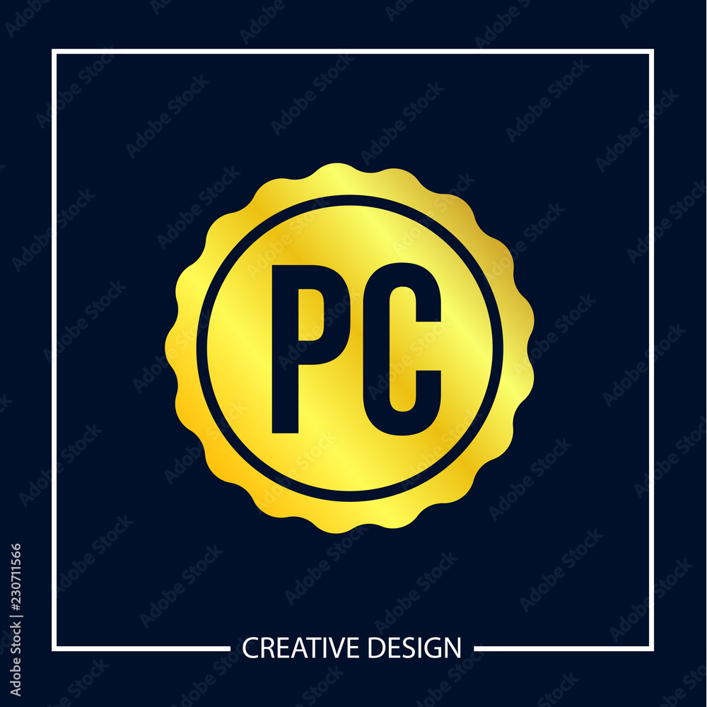 Initial Letter PC Logo Template Design