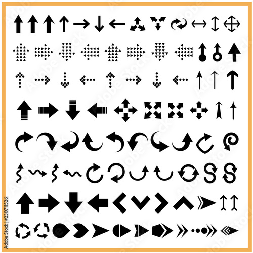 set of different vector arrow icons, Flat of group arrows, shapes collections