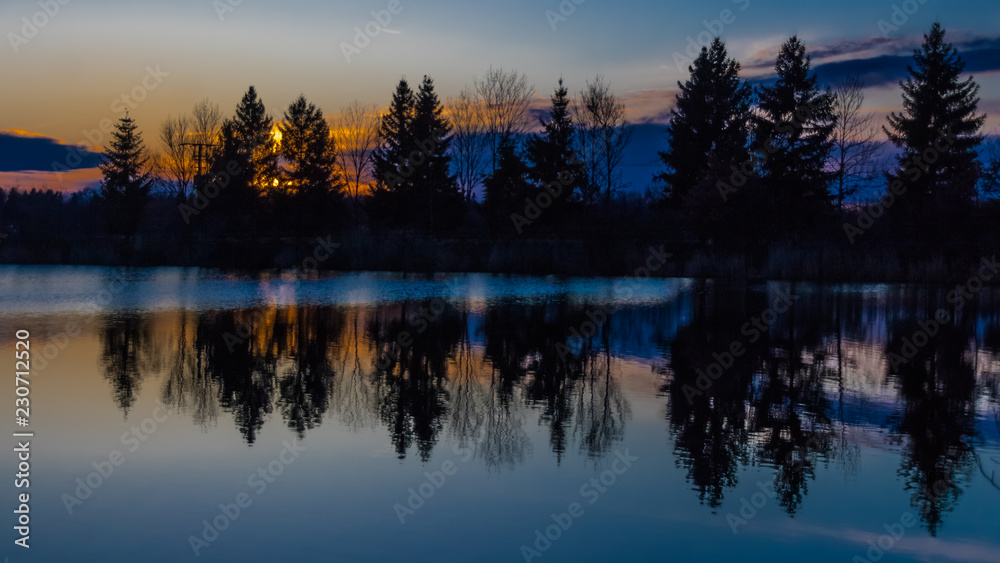 Beautiful sunset near Aholming - Bavaria - Germany Beautiful sunset near Aholming - Bavaria - Germany