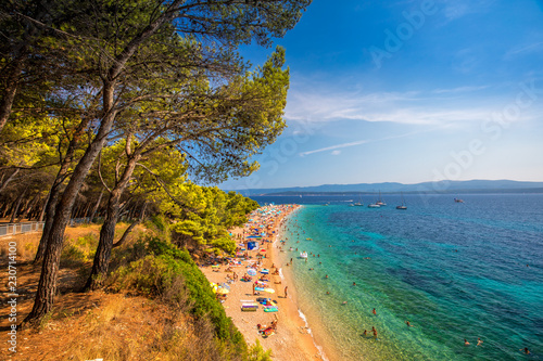 Fototapeta Naklejka Na Ścianę i Meble -  Zlatni rat, CROATIA - August 9, 2018 - Famous Zlatni rat beach i