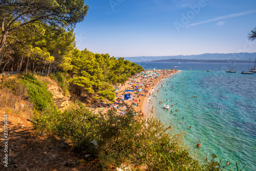 Famous Zlatni rat beach in Bol, Island Brac, Croatia