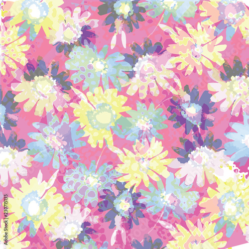 Beautiful floral bouquet. watercolor floral pattern, Ditsy floral background. 