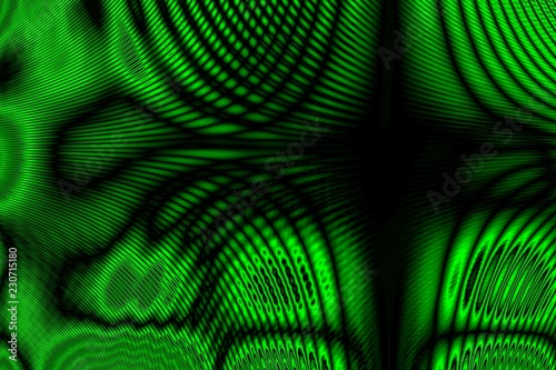 Optical Interference  Appearance - Coherent Wave Moire Abstract Green Background   
