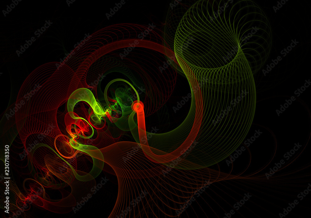 Fototapeta premium Teoria superstrun Koncepcja mechaniki kwantowej - Ilustracja fizyki hadronów - Tło ciągów matematycznych